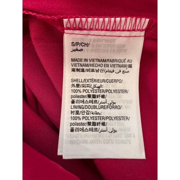 NEW MAISON JULES Red Ruffle Short Sleeve Belted Shirt Dress Size S - Picture 9 of 10